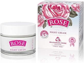 Bulgarian Rose Night Face Cream, Moisturizing and Rejuvenating Skin Care, Water Revitalizing Night Cream,Hydrating Rose Face Cream