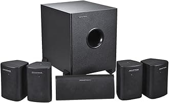 5.1 Channel Home Theater Satellite Speakers And Subwoofer - Black
