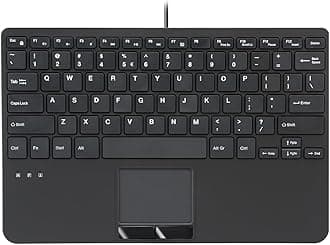 Perixx PERIBOARD-525US Touchpad Keyboard Wired Mini USB Pantograph Key 28.4x18.2x2.8cm with 2 USB Hubs