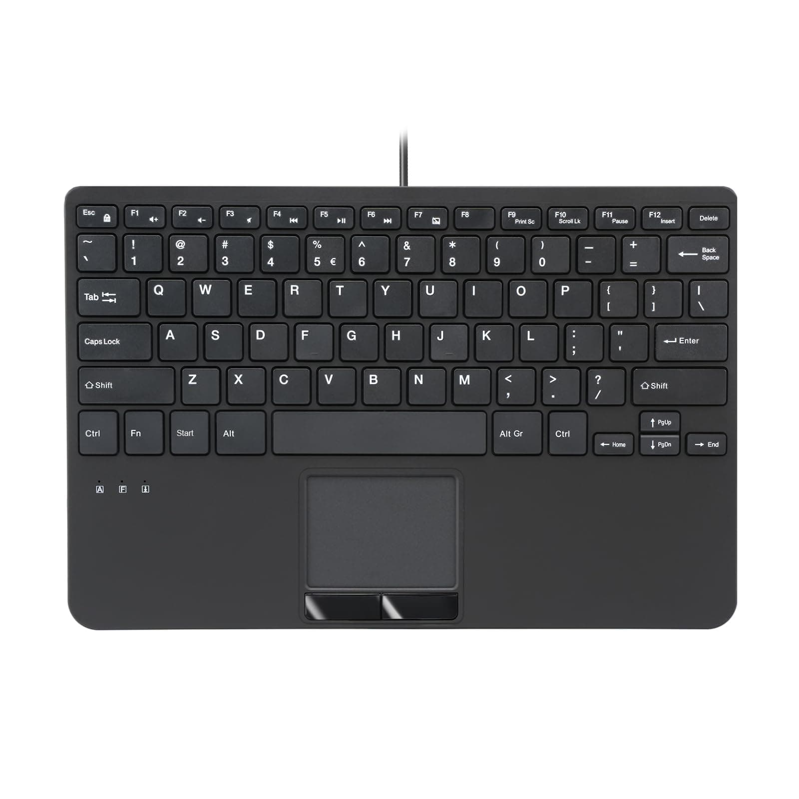 Perixx PERIBOARD-525 US, Wired Mini USB Keyboard with Touchpad - X Type Scissor Keys - 11.18x7.17x1.1 Inches - Build-in 2 USB Hubs - US English