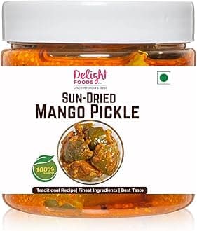 Delight Foods Sun Dried Aam Achaar 350g |Punjabi Dried Mango Pickle | Indian Preserve, Chutney, UppinKai, Chakna