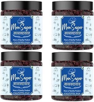 ManSagar Calcutta Pan Mukhwas – Pack of 4 (400g Each) | Total 1600g | Authentic Indian Mouth Freshener Jar | Traditional Calcutta Flavor for Fresh Breath & Digestion