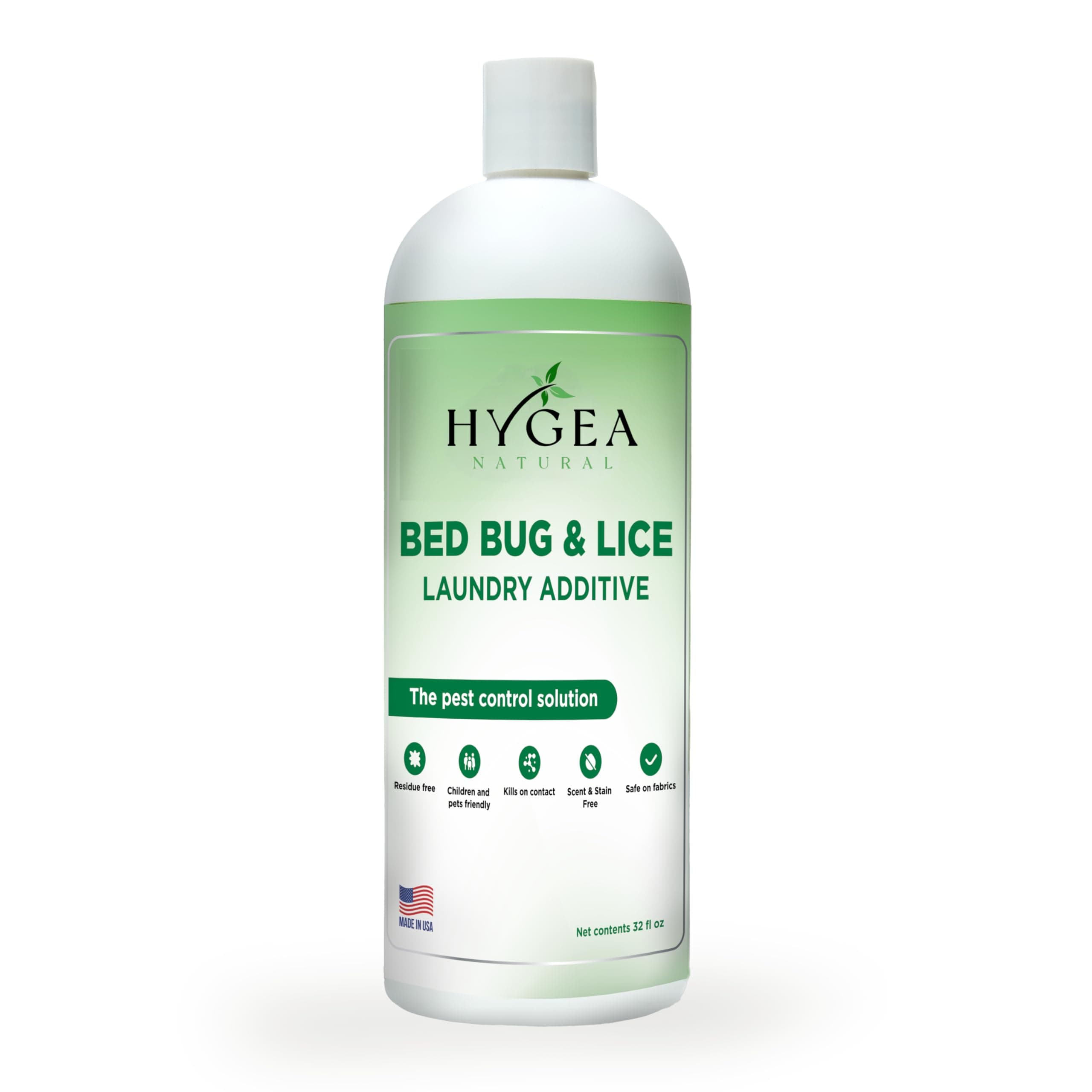 Lice and Bed Bug Laundry Additive - Environmentally Responsible, Odorless, and Stain-Free Liquid Laundry Treatment - Any Water Temperature (32 Fl Oz)