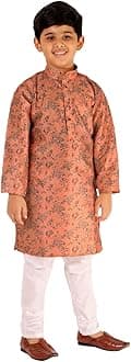 Pro-Ethic Style DeveloperBoy's Silk Kurta Pajama | Embellished Design | Kids Ethnic Wear (S-172)