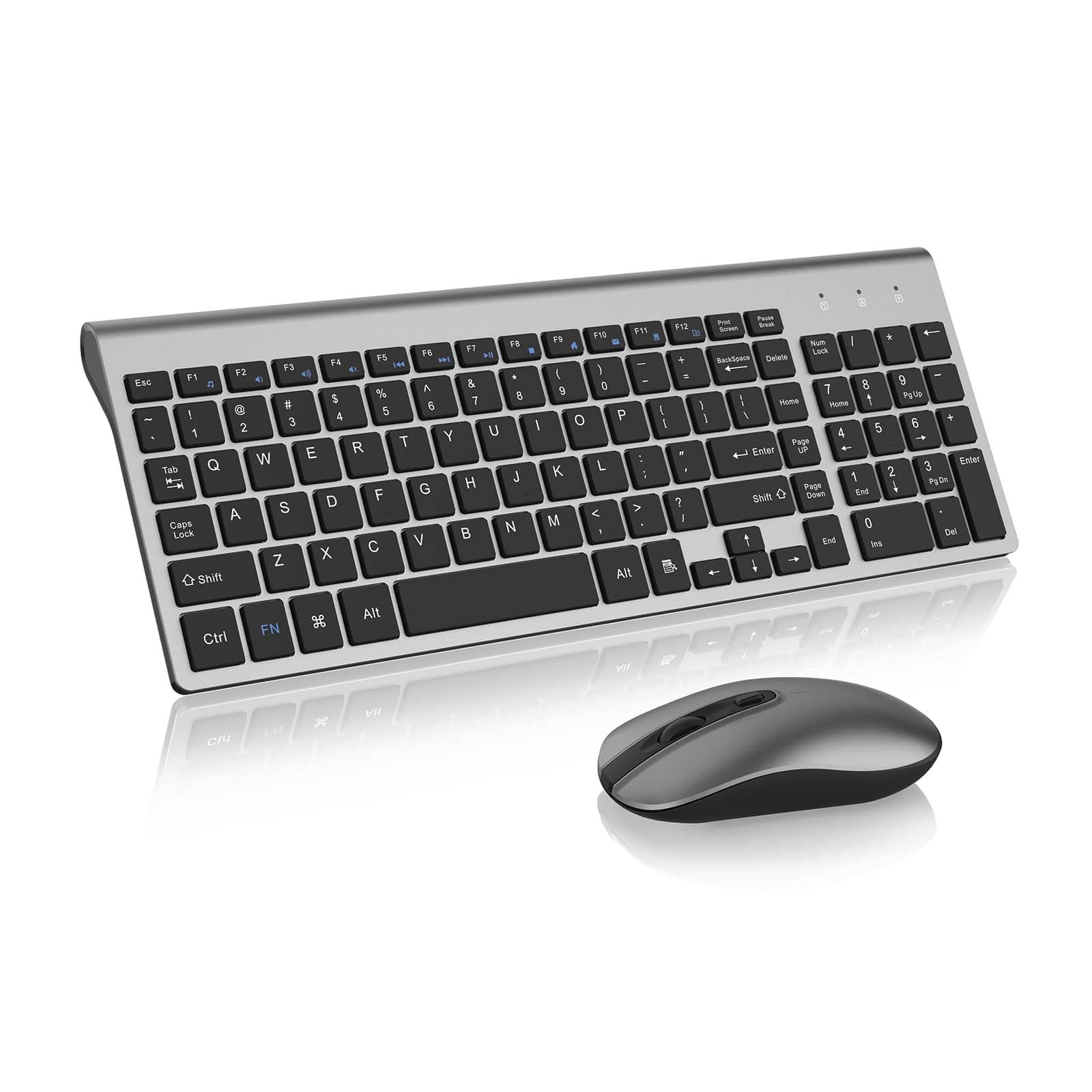 cimetech Keyboard Mouse Combo, EasyTyping KF10 Keyboard with High-end Laptop Keyboard Technology, Say Goodbye to Typing Trouble - Type with Ease and Double Efficiency (Grey)
