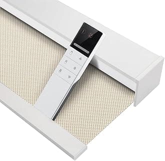 Zshine Motorized Blackout Window Blinds Customize Width (23-95 Inches) Remote Control Wireless and Rechargeable Roller Shades Blinds for Windows, Home, Office, Hotel, Club, Restaurant(82006D)