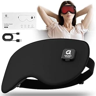 Heated Eye Mask, Cordless Rechargeable Warm Compress, Temperature Control for Dry Eyes & Better Sleep, Washable & Travel, Gifts