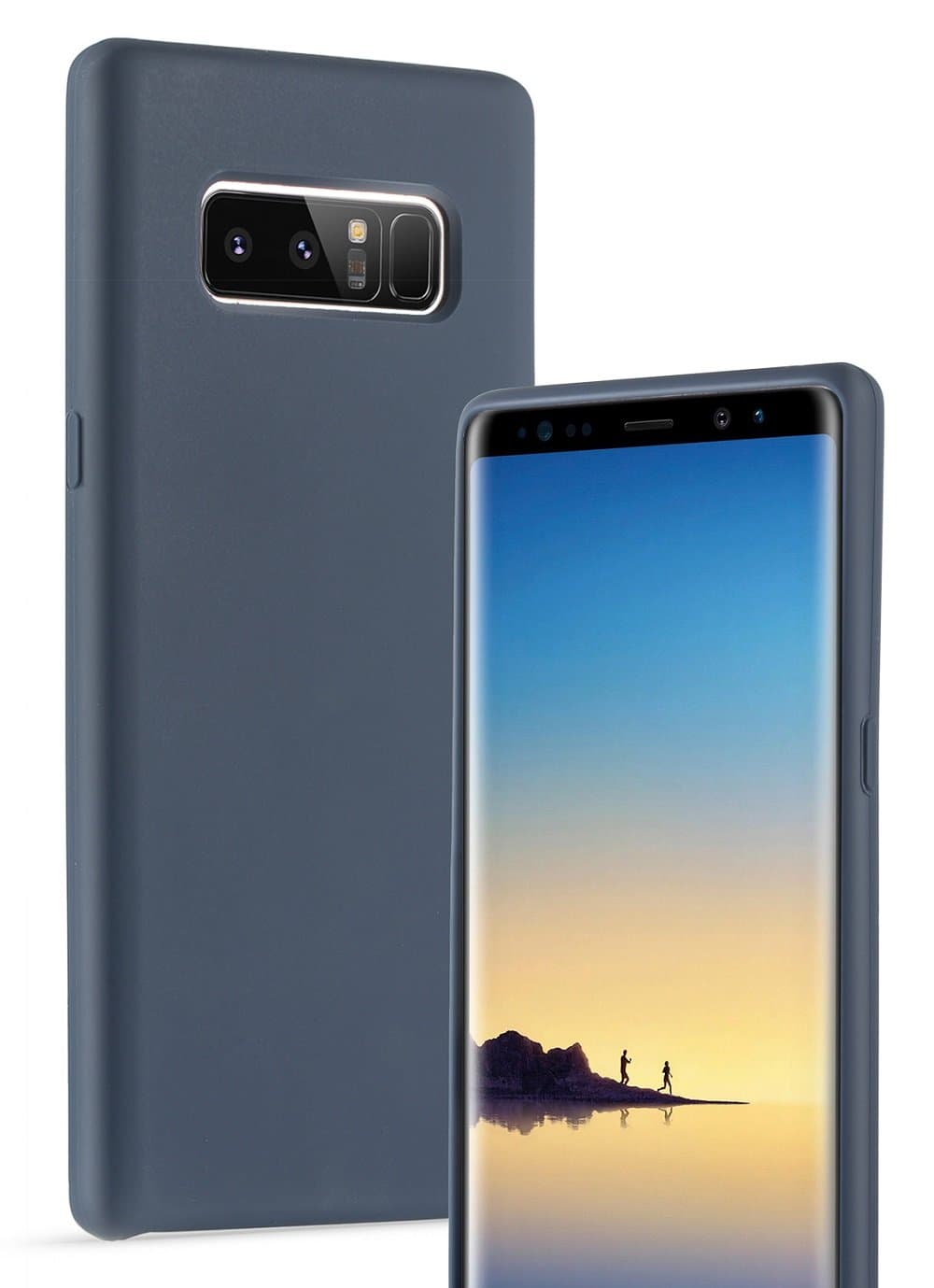 Galaxy Note 8 Case,LOVEMECASE Soft Liquid Silicone Protective Cover Case with Soft Microfiber Cloth Lining Cushion for Samsung Galaxy Note 8(2017) Midnight Blue