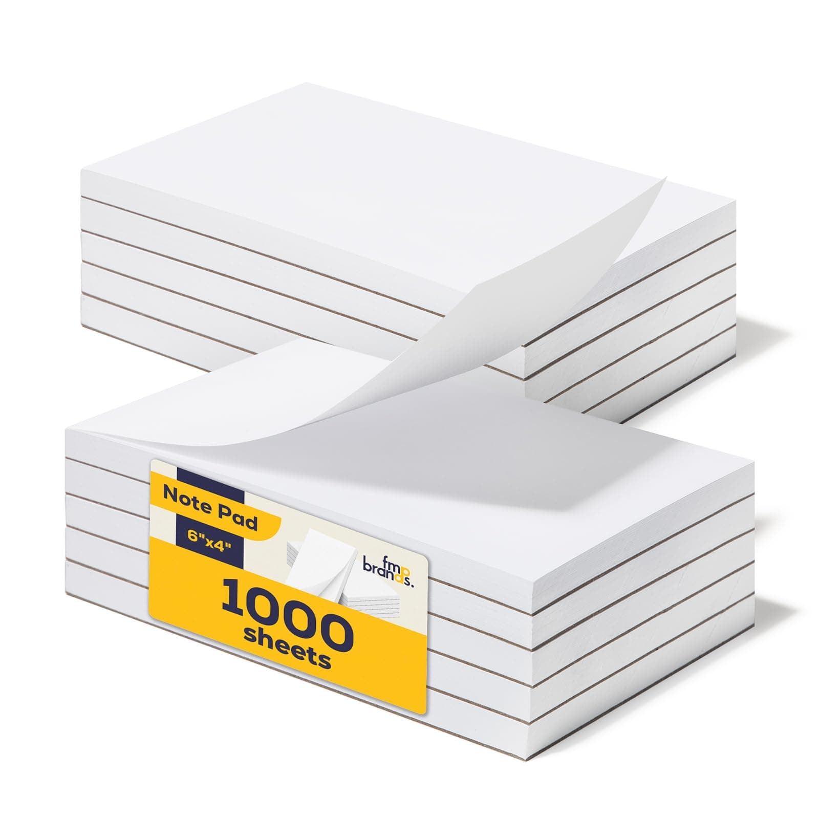 FMP Brands 10 Pack Note Pads 4x6, 100 Sheets Per Memo Pad, Writing Scratch Pad, Blank Notepad, White Waitress Server Note Pads, Paper Pad, To Do Grocery List Small Notepads
