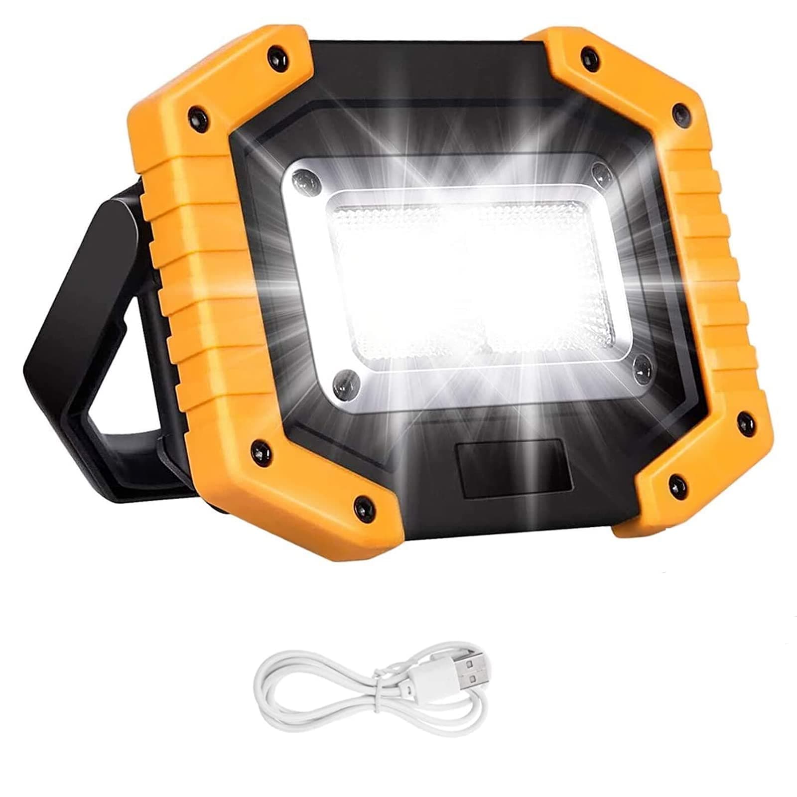 30W LED Work Light Rechargeable Portable COB Floodlight Super Bright 2000LM Battery Outdoor Security Light USB Waterproof for Camping Hiking Fishing Emergency Garage Workshop