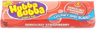 HUBBA BUBBA Seriously Strawberry Bubble Gum 5 Chunks (Pack of 20)