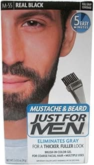 Just For Men Mustache & Beard #M-55 Real Black Color Gel (2 Pack)