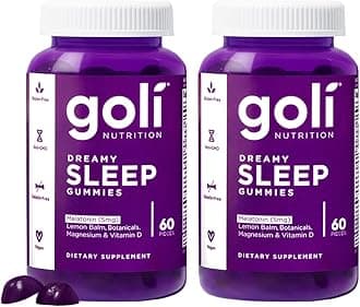 Goli Dreamy Sleep Gummy - 60 Count (Pack of 2) - Melatonin, Vitamin D, Magnesium, and Lemon Balm Extract - Gelatin-Free, Gluten-Free, Vegan & Non-GMO