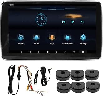 Luqeeg 10.1in Car Headrest Monitor, 8 CPU Rear Seat TV Monitors with 1024 X 600 HD IPS, Ambient Light Rear Seat Entertainment System for Android 9.0
