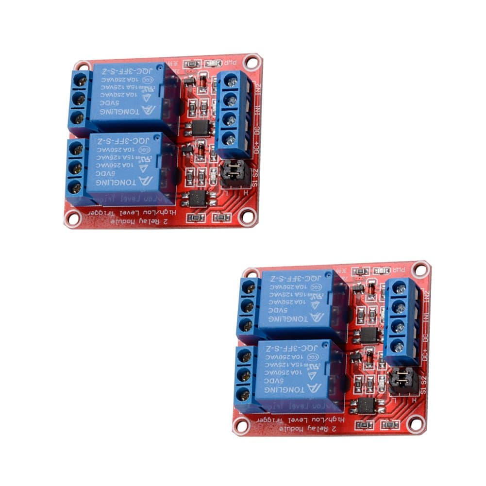 CHENBO 2 pcs 5V 2 Channel DC 5V Relay Module with Optocoupler High/Low Level Trigger Expansion Board