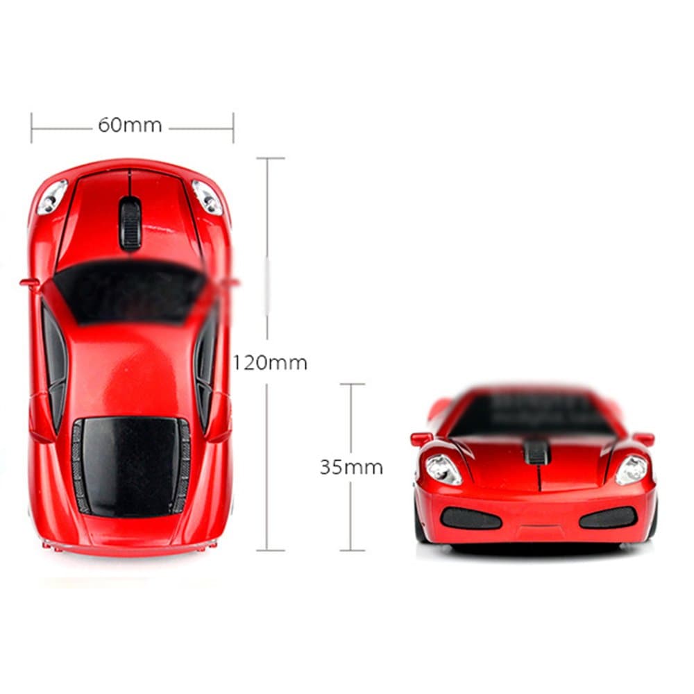Computer Wireless Mouse Sports Car Mouse USB Optical Gaming Mice (red)
