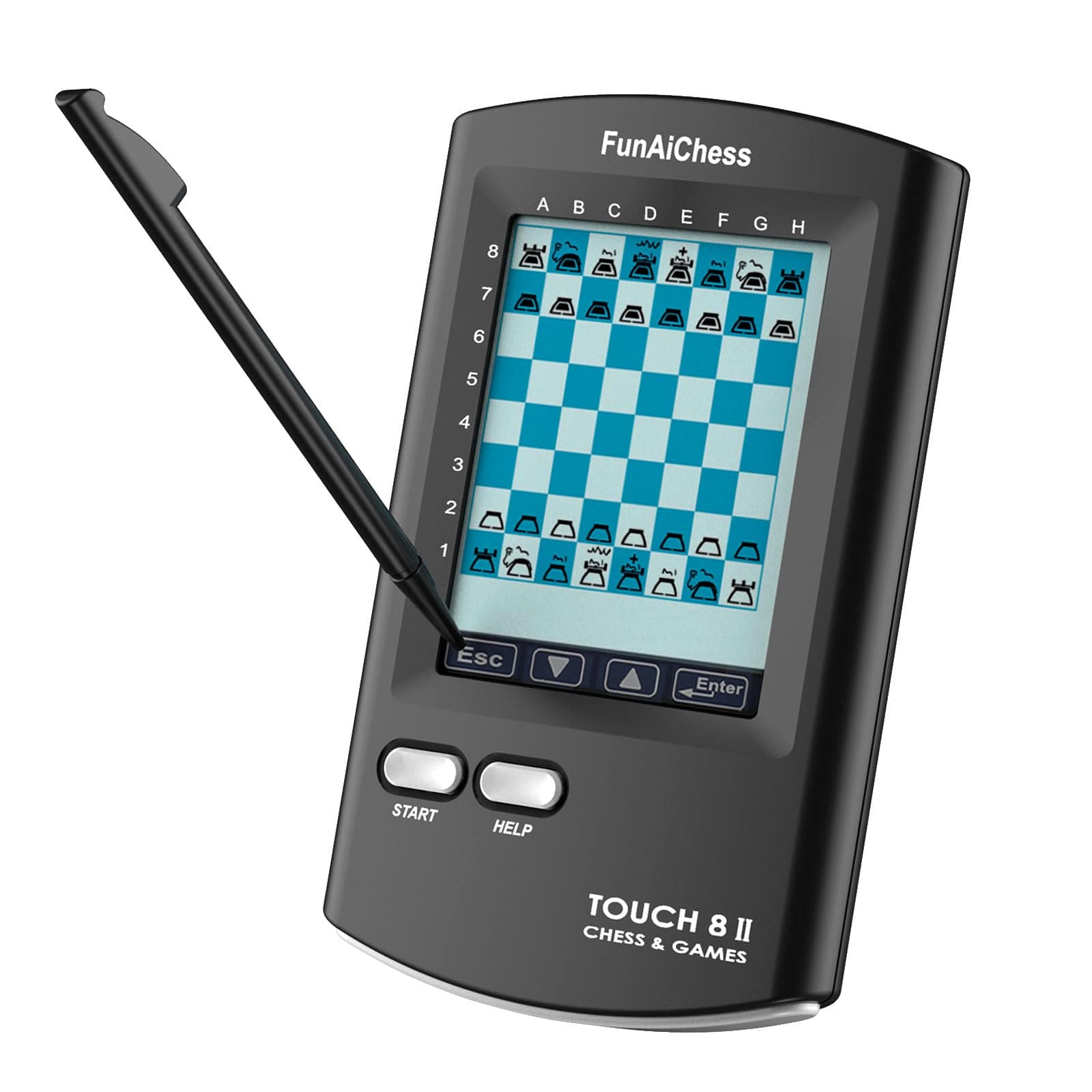 Handheld Electronic Chess Board 8 in 1 Touch Chess Computer Game Portable Electronic Chess Set for Adults, Kids,and Beginners Learn and Travel with Stylus Large LCD Display Gift(Black)