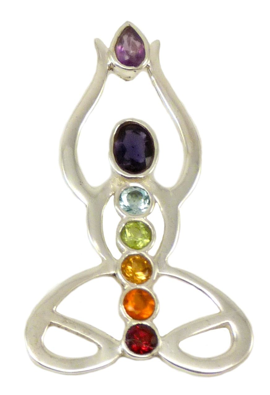 Yoga Lotus Pose Chakra Pendant