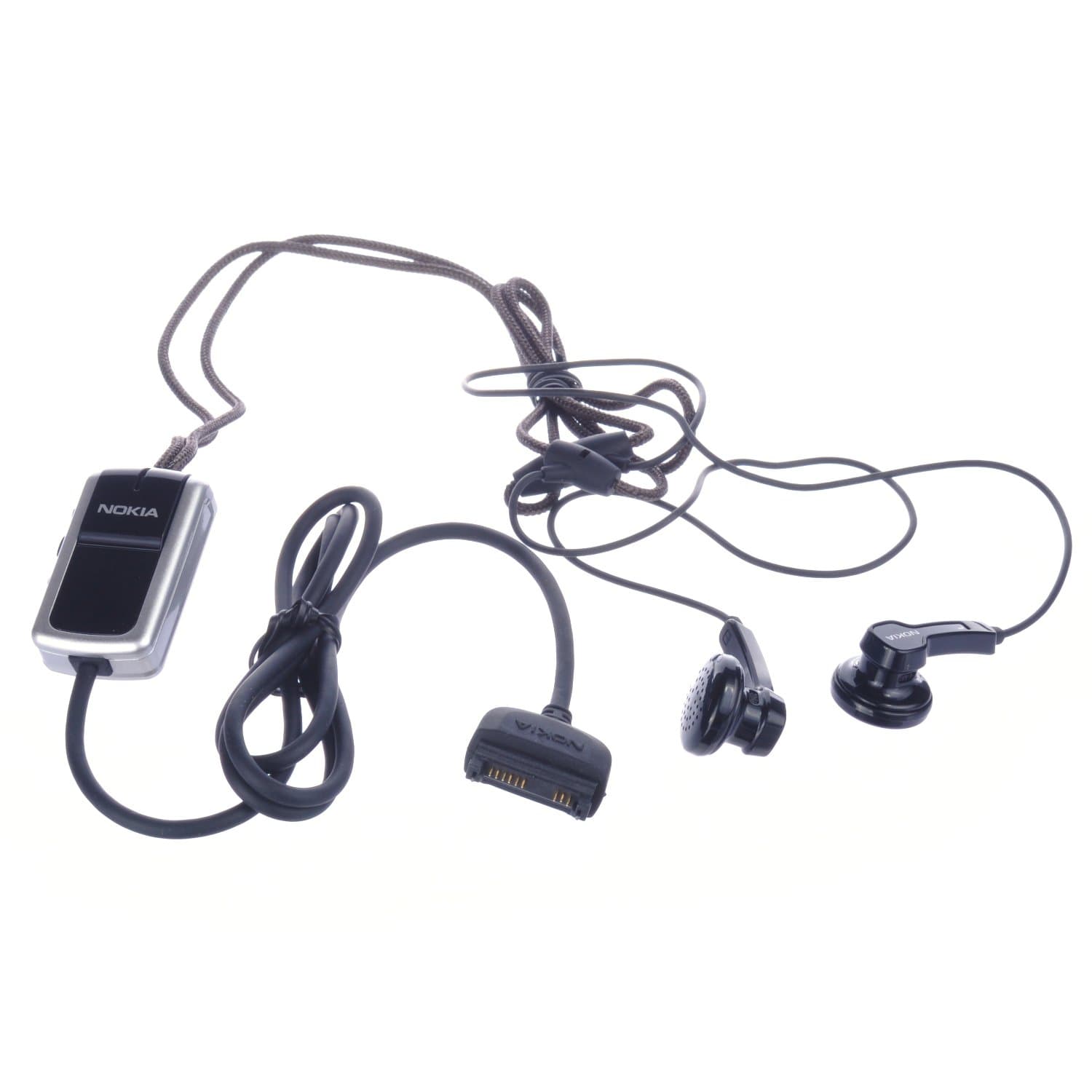 Simple Cell Nokia HS-23 Stereo Headset with Microphone and Remote - Black / Silver