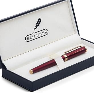 BEILUNER Red Rollerball Pen, Fancy Writing Instrument with 24K Gold Trim, Schneider Ink Refill, Luxury Gift Pen for Occasions