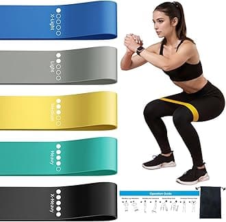 Resistance Loop Exercise Bands for Home Fitness, Yoga Pilates, Stretching, Strength Training, and Physical Therapy - Elastic Bands Set Workout Bands for Women&Men (5pcs Set)
