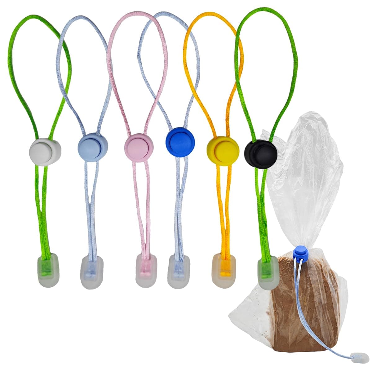 6Pcs Colour Adjustable Clay Bag Tie, Studio Ties & Ceramic Tool Strap，The Must-Have Pottery Tool Ties for Bag Closure and Organization—— Loved by Sculpting Enthusiasts