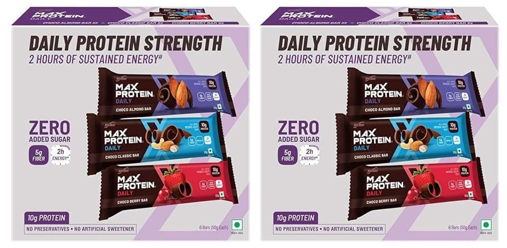 RiteBite Max Protein Daily Assorted Mixed Nuts 10G Protein Bars (Pack Of 12, 600 Gram)