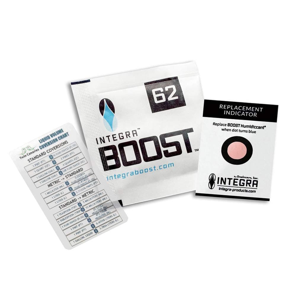 Integra Boost Medium 8 Gram Humidity Pack 62% (144) + Twin Canaries Chart