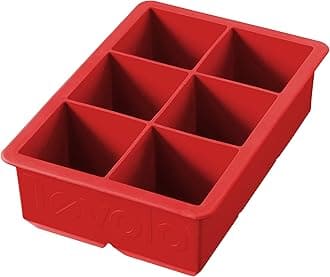 Tovolo, Large King Craft Ice Mold Freezer Tray of 2" Cubes, BPA-Free Silicone, Single, Candy Apple