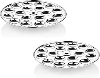 Embassy Stainless Steel Mini Idli Plate, 2-Pieces, 18 Idlis/Plate