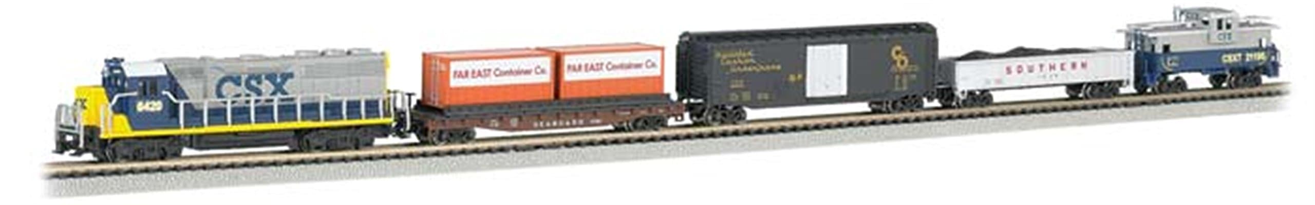 Trains - Freightmaster Ready To Run 60 Piece Electric Train Set - N Scale,Silver , 0.5 Liters