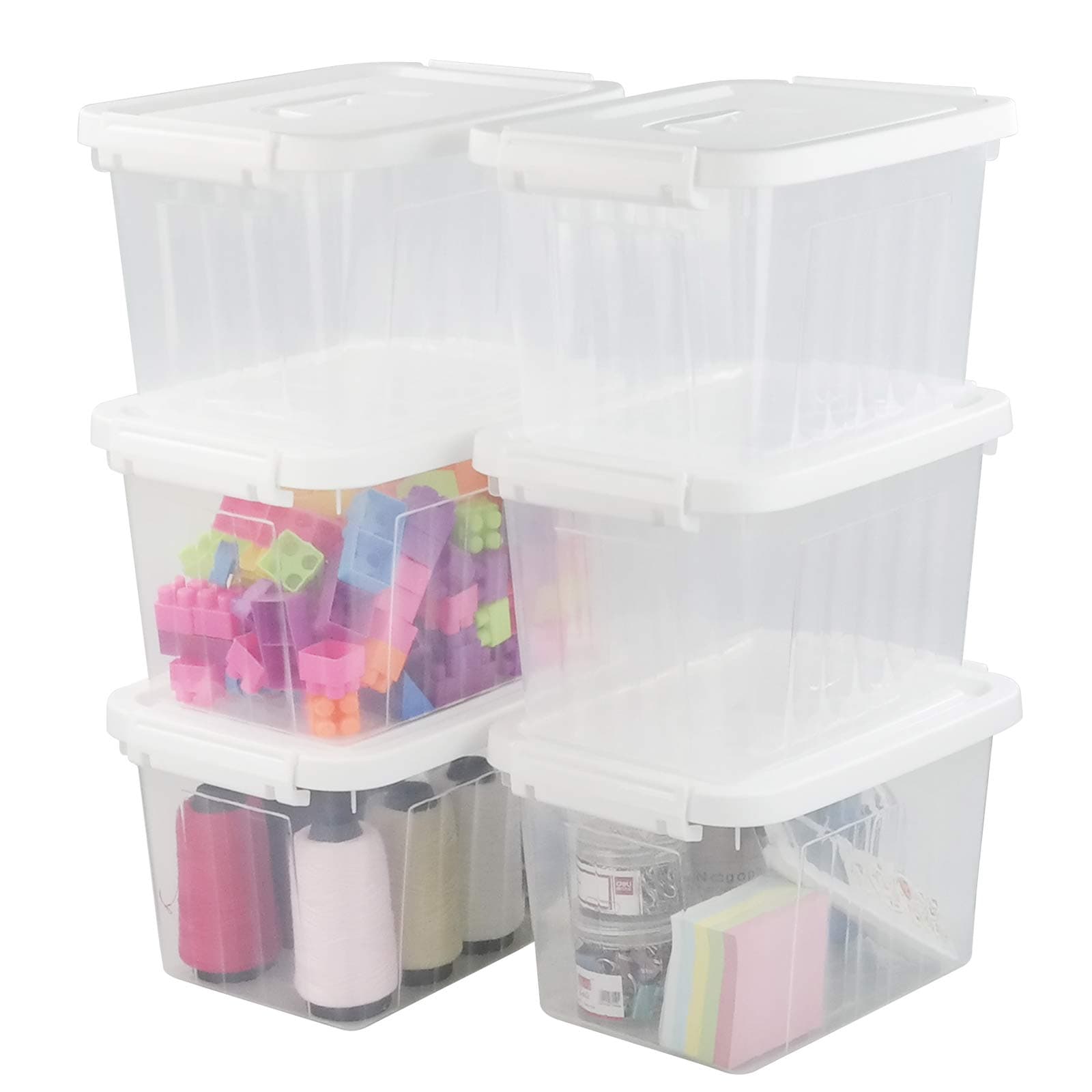 Hokky6 Liter Storage Boxes with Lids, Plastic Small Box Containers Set of 6