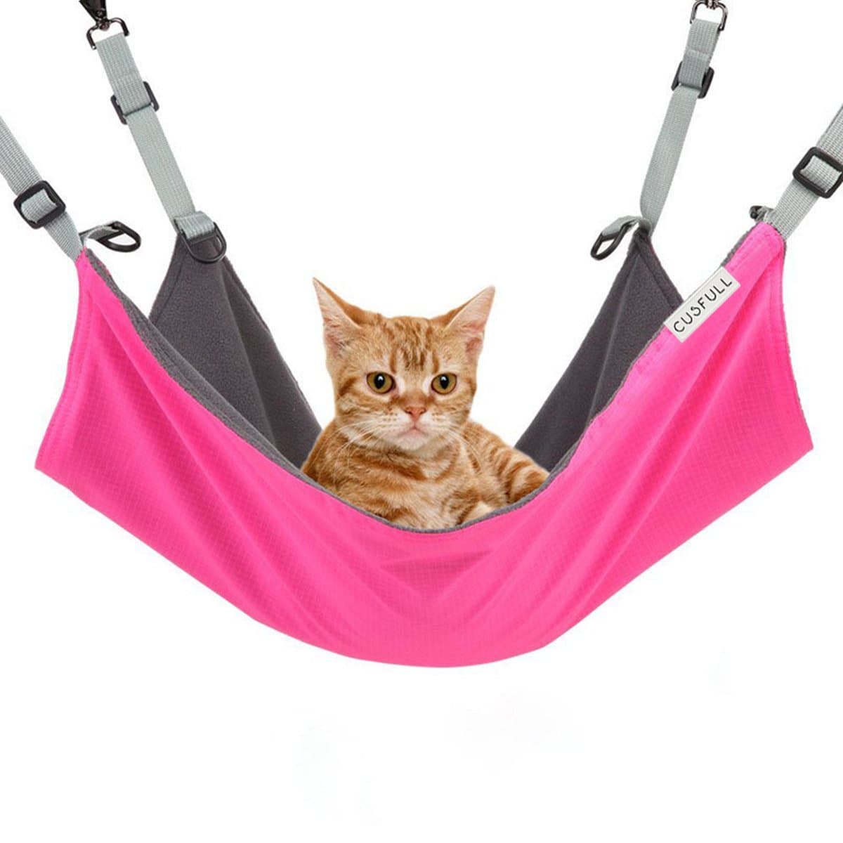 CUSFULLCat Hammock Bed Comfortable Hanging Pet Hammock Bed for Cats/Small Dogs/Rabbits/Other Small Animals 22 x17 in (Rose-Red)