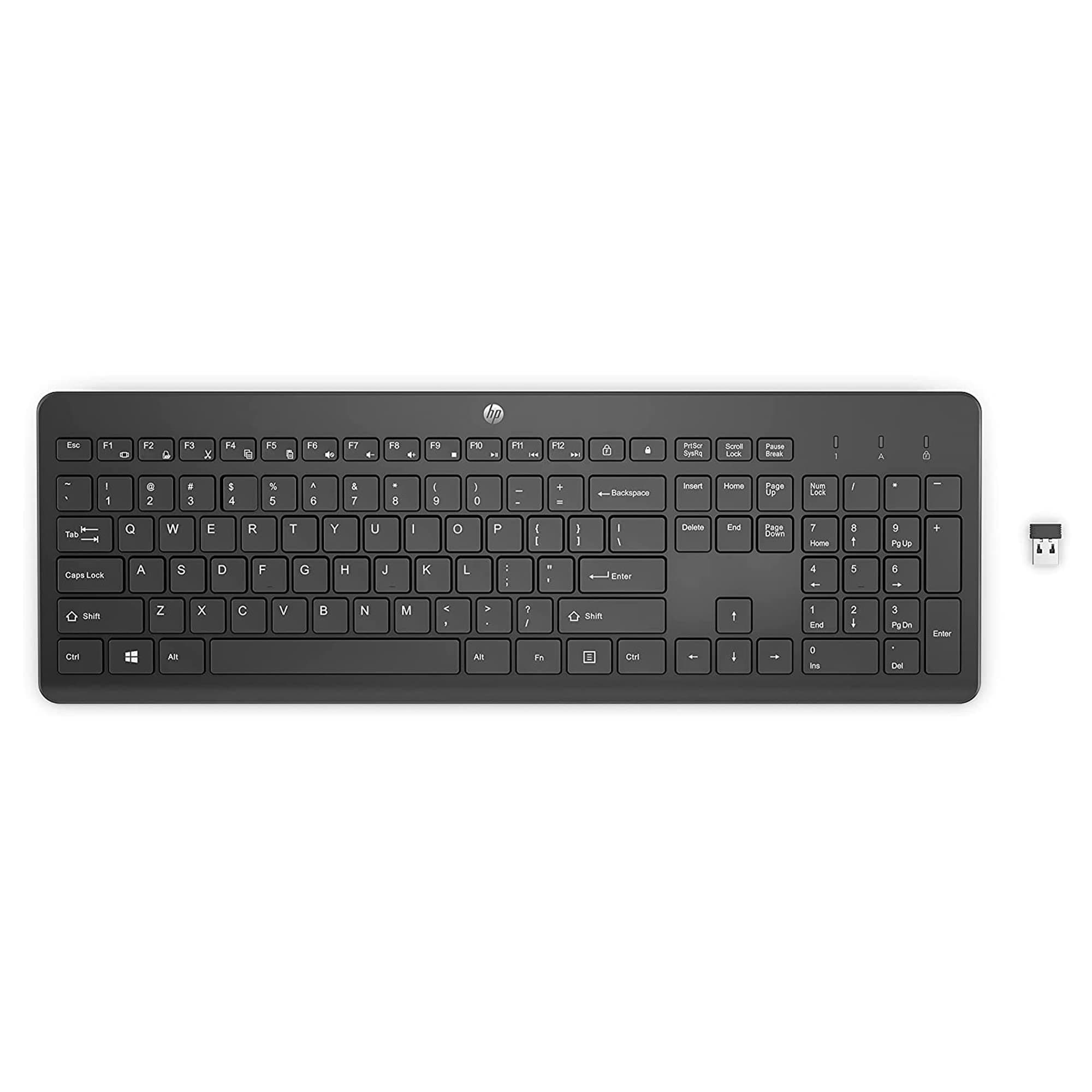 HP 230 Wireless Keyboard - Wireless Connection - Low-Profile, Quiet Design - Windows & Mac OS - Laptop, PC Compatible - Shortcut Keys & Number Pad - Long Battery Life (‎3L1E7AA#ABA) (Renewed)