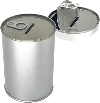 Metal Money Coin Piggy Bank No Break to Open Saving Box W/Easy-Open-End Lid for Adults Kids boy (Silver)