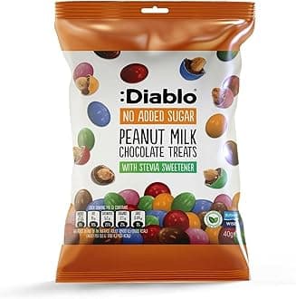 Diablo Milk Chocolate Peanuts - No Added Sugar, Sweetened with Stevia - Individually Packed Bags, Chocolate Covered Nuts Hamper Basket Available for Gifting - Peanut Milk Chocolates - 40g, Pack of 1