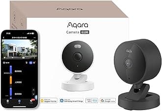 Aqara G100 Security Camera, Smart Camera, Entryway, Watching Pets, Surveillance Camera, Outdoor and Indoor Use, IP65 Waterproof, 2K, 3MP, 140° Ultra Wide Angle, Full Color, Infrared Black and White Night Vision, AI Detection, Privacy Protection, Alexa Compatible, HomeKit Compatible, Smartphone Compatible, Alert, Elderly Stays Away, For Dogs and Cats, 2.4 GHz Wi-Fi Camera, Black