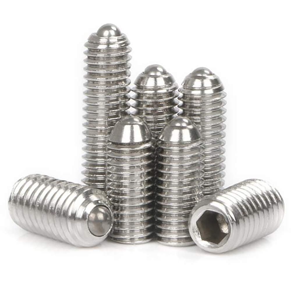M8 x 20mm Stainless Steel Hex Socket Spring Ball Point Grub Screws 15pcs