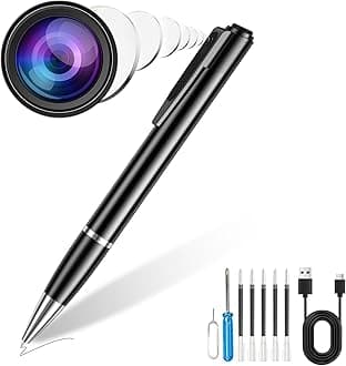 Camera Pen,MINI Cameras with Built-in 64GB Memory,HD Body Video Recorder Camera for Indoor Meeting Classroom Learning