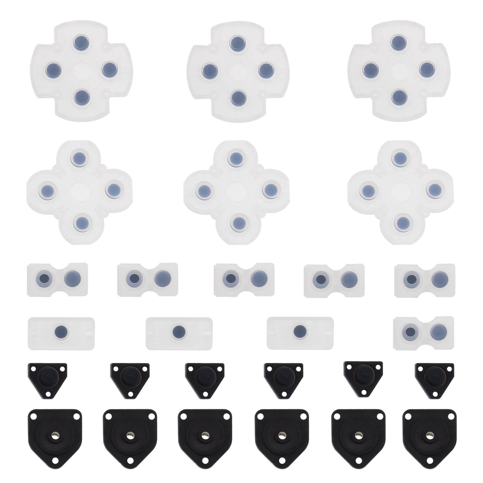 3 Sets Conductive Silicon Button Pads Controller Button Replacement Repair Part Compatible with Sony Playstation 4 PS4 Controller
