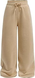 SOLY HUX Girl's Straight Wide Leg Sweatpants Casual High Waisted Baggy Joggers Track Pants