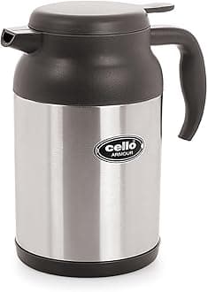 Cello Armour Stainless Steel Flask, 1.2 litres, Black
