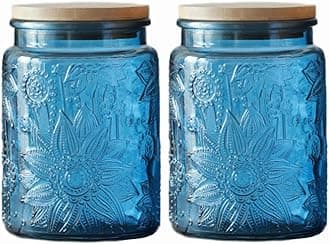 700ML Blue Vintage Glass Jar