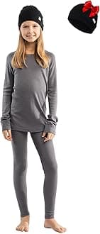 Merino Wool Base Layer Kids - Midweight Merino Wool Long Johns for Kids - Unisex Thermal Pants