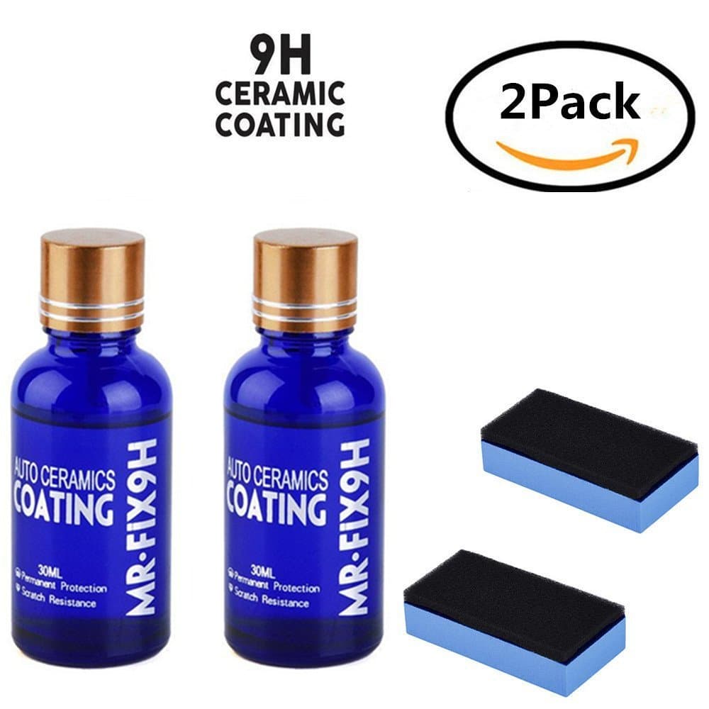 Car Ceramic Coating, 9h Car Ceramic Coating Kit, Anti-Scratch Car Polish Car High Gloss Ceramic Coat Auto Detailing Glass Coat Care Super Hydrophobic Glass Coating 30ml(2PCS)