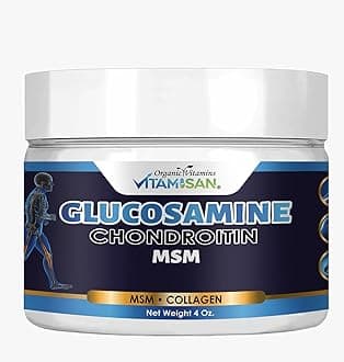 Premium Organic Glucosamine & Chondroitin Cream with MSM, Arnica, & Collagen