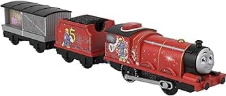 Motorized Toy Train Talking James Engine with Sounds Phrases & Coal Car for Preschool Pretend Play Kids Ages 3+ Years