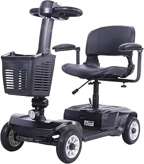 4 Wheels Electric Folding Mobility Scooter Portable Electric Wheelchair Scooter for Adult And Elderly SILVER