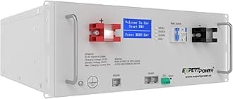 ExpertPower UL1973 48V 100Ah 5KWh Lithium LiFePO4 Deep Cycle Battery | 7000 Life Cycles & 10-Year Lifetime | Built-in BMS & LED Monitor | Off Grid, Residential, Home, Cabin, Back-Up | 51.2V 16 Cells