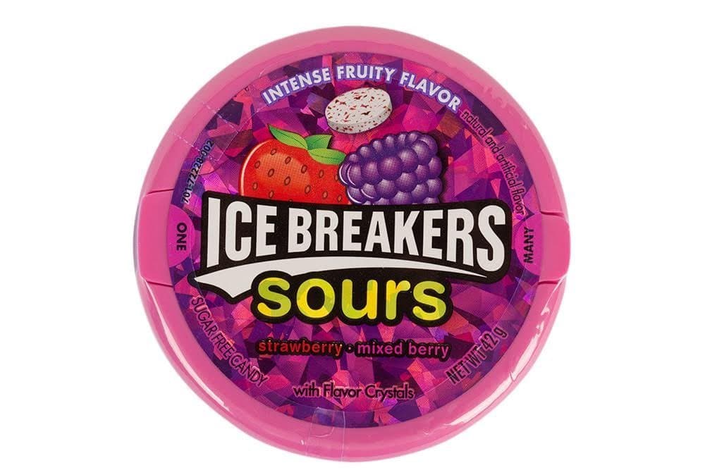 Ice Breakers Sours Strawberry-Mixed Berry and Cherry 1.5 Oz Containers (Pack Of 8), 1.5 Ounce